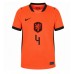 Zenski Nogometni Dres Nizozemska Virgil van Dijk #4 Domaci SP 2026 Kratak Rukav